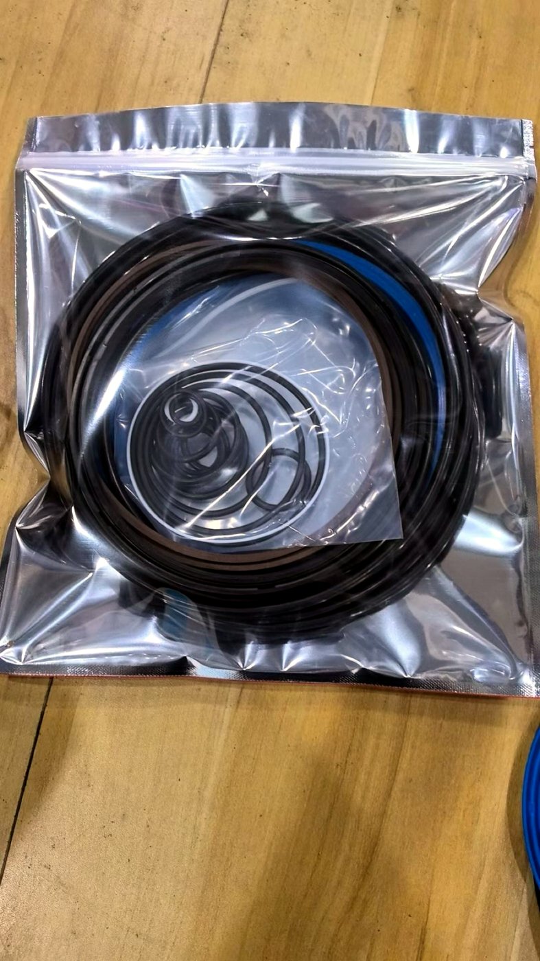 A full seal kit packed flat in a sealed foil bag, ready for dispatch